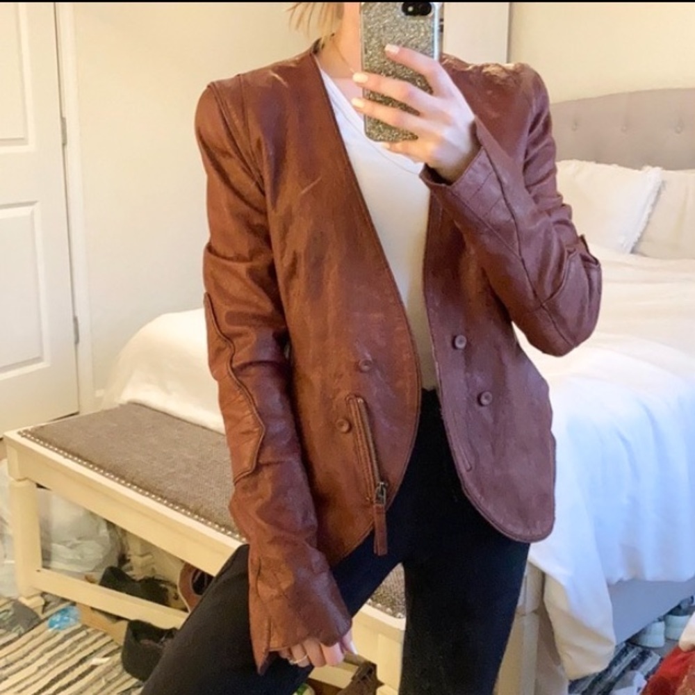 o'2nd brown leather jacket
